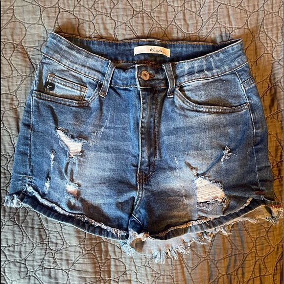 Kancan destroyed denim jean shorts sz  9/28 - Picture 1 of 5